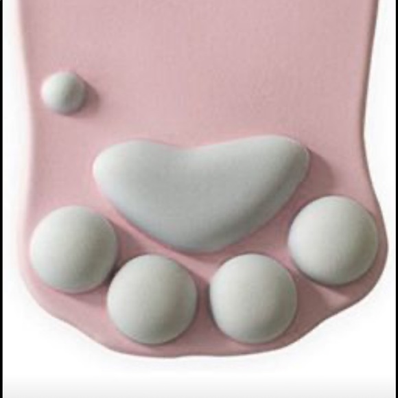 Pink Kawaii Cat Paw Mouse Pad with Wrist Rest Silicone - Picture 6 of 6
